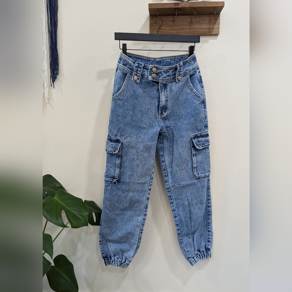High Waisted Cargo Denim Jogger Pant | SHEIN | 27